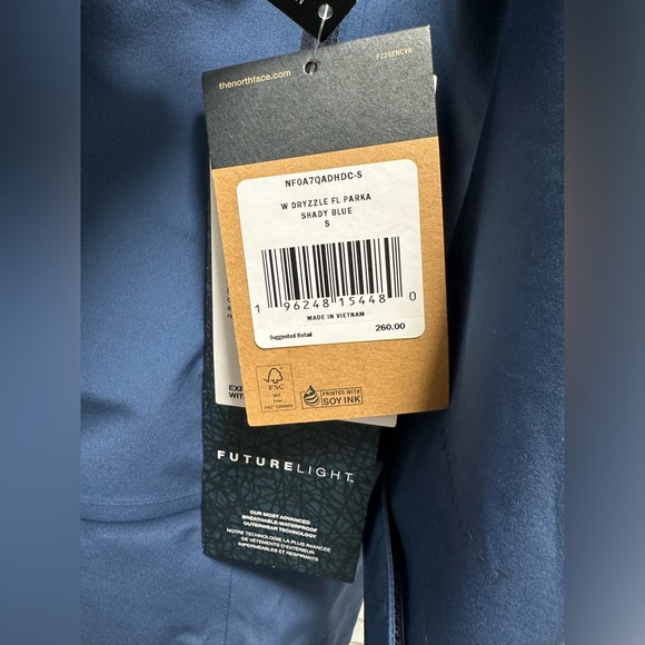 The North Face Dryzzle FutureLight Shell Parka Small Shady Blue NWT - Picture 3 of 11